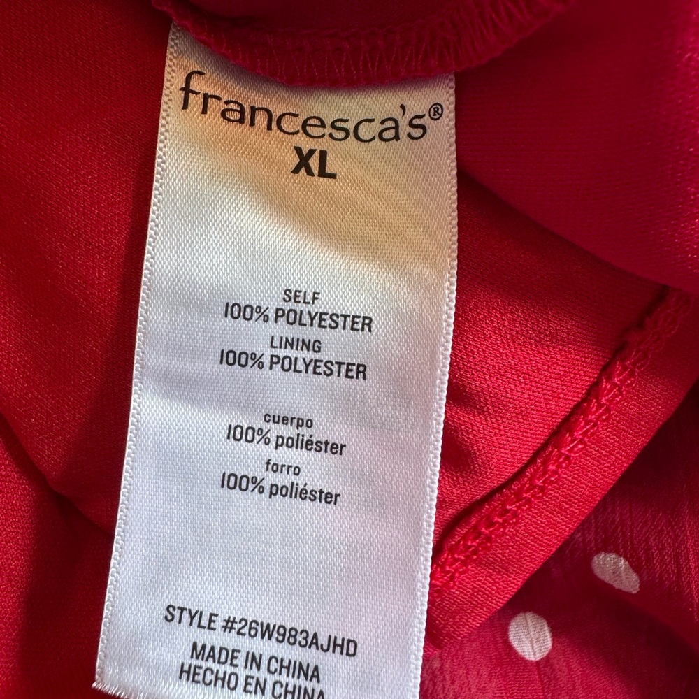🔥 NWT gorgeous red with white polka dot swing dress by Francesca’s. - Picture 8 of 9